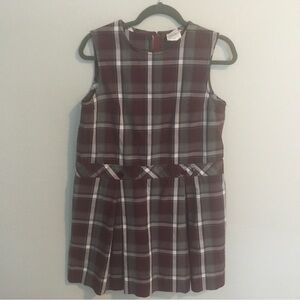 Burgundy Plaid Girl’s Uniform Dress